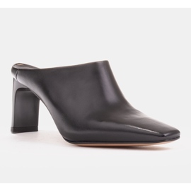 Marco Shoes Sommerpumps aus Leder mit offenem Rücken schwarz 1