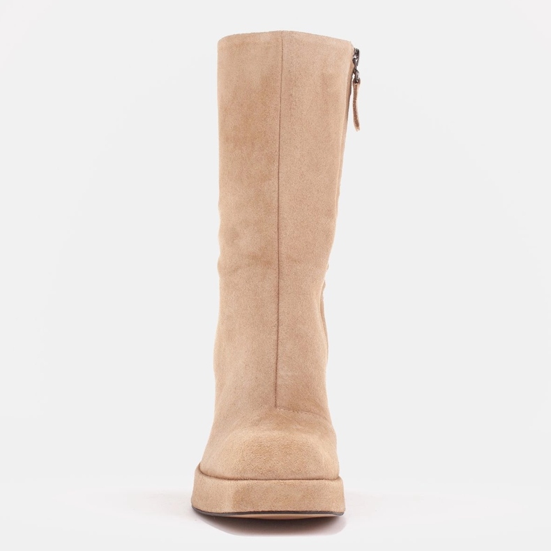 Marco Shoes Rosalia Stiefel auf der Plattform beige 1