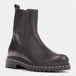 Marco Shoes Costanza Stiefel mit silbernen Nieten schwarz 1