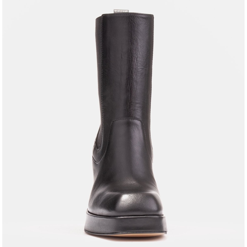 Marco Shoes Plateaustiefelette mit Gummi im Obermaterial schwarz 1