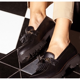 Marco Shoes Loafer mit goldener Kette auf leichter Sohle schwarz 2