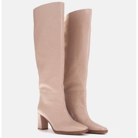 Marco Shoes Stiefel mit Absatz für eine breite Wade beige 6