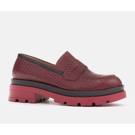 Marco Shoes Loafer mit dicker Sohle rot 1