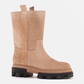 Marco Shoes Trapperstiefel aus Wildleder beige 1