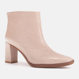 Marco Shoes Kombinierte Stiefel aus zwei Lederarten beige 1