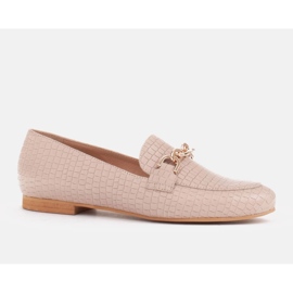 Marco Shoes Ballerinas mit goldener Kette beige 1