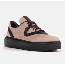 Marco Shoes Leichte Sneaker aus Naturleder beige 1