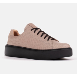 Marco Shoes Sneakers aus hellem Nappaleder beige 1