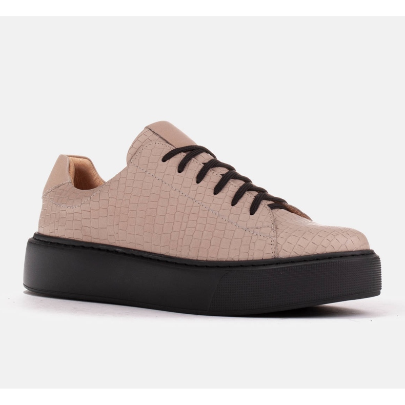 Marco Shoes Sneakers aus hellem Nappaleder beige 1