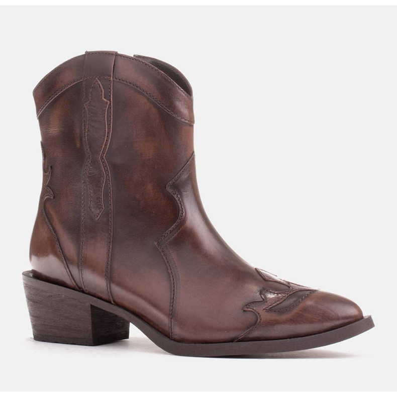 Marco Shoes Cowboystiefel aus handpoliertem Leder braun 1