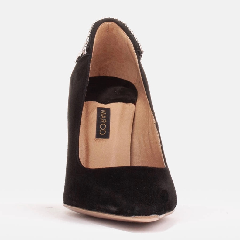 Marco Shoes Wildleder-Heels mit Kristallen schwarz 2