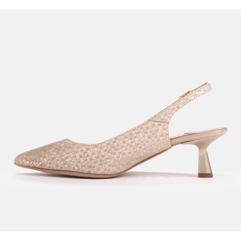 Marco Shoes Pumps aus zartem Leder mit Riemen golden 1