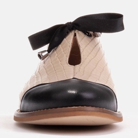 Marco Shoes Jazzschuhe aus geprägtem Leder zum Schnüren 2225P-1284-001-1 beige 1