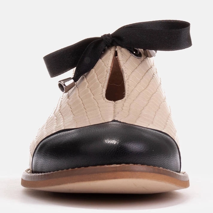 Marco Shoes Jazzschuhe aus geprägtem Leder zum Schnüren 2225P-1284-001-1 beige 1