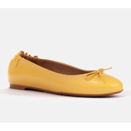 Marco Shoes Ballerinas aus zartem Narbenleder gelb 2