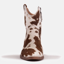 Marco Shoes Cowboystiefel aus Naturleder mit Haaren 2226B-1282-1 beige braun 2