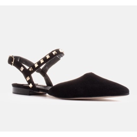 Marco Shoes Schwarze Sandalen mit Nieten 1