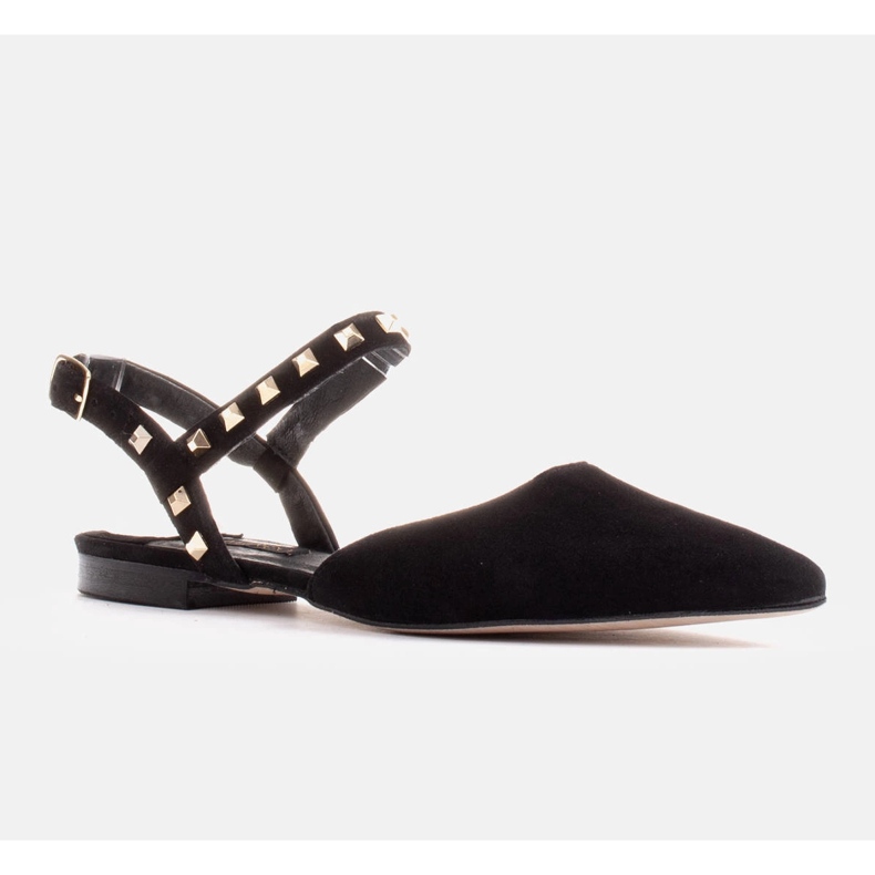 Marco Shoes Schwarze Sandalen mit Nieten 1