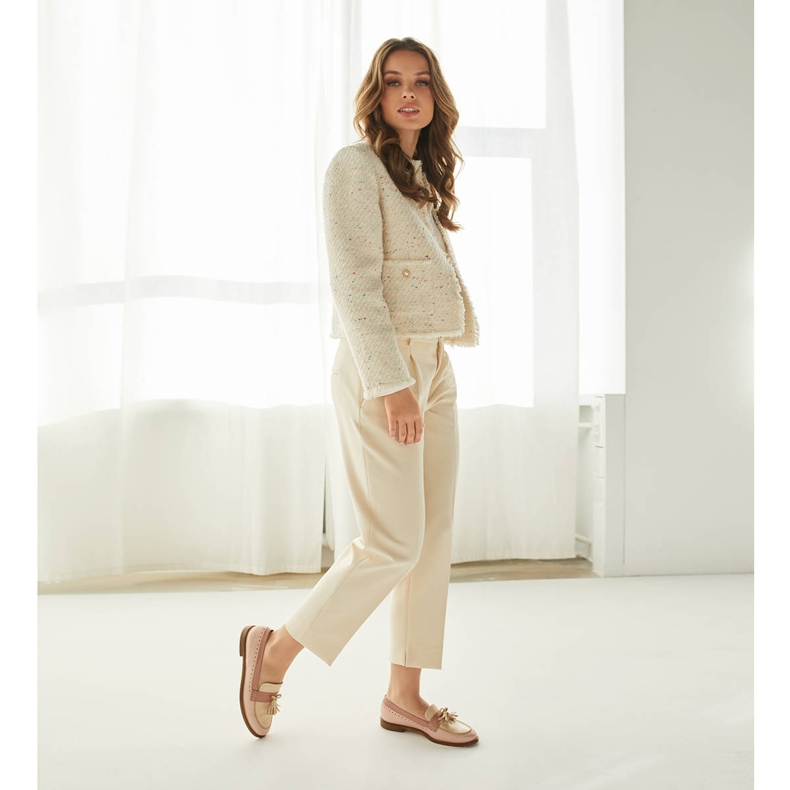 Marco Shoes Loafer mit dekorativen Fransen beige rosa 1