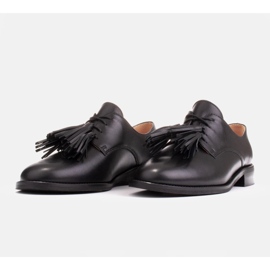 Marco Shoes Schnürschuhe mit Fransen schwarz 6