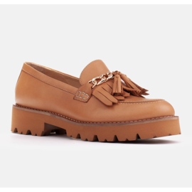 Marco Shoes Loafer mit goldener Kette auf leichter Sohle beige 1