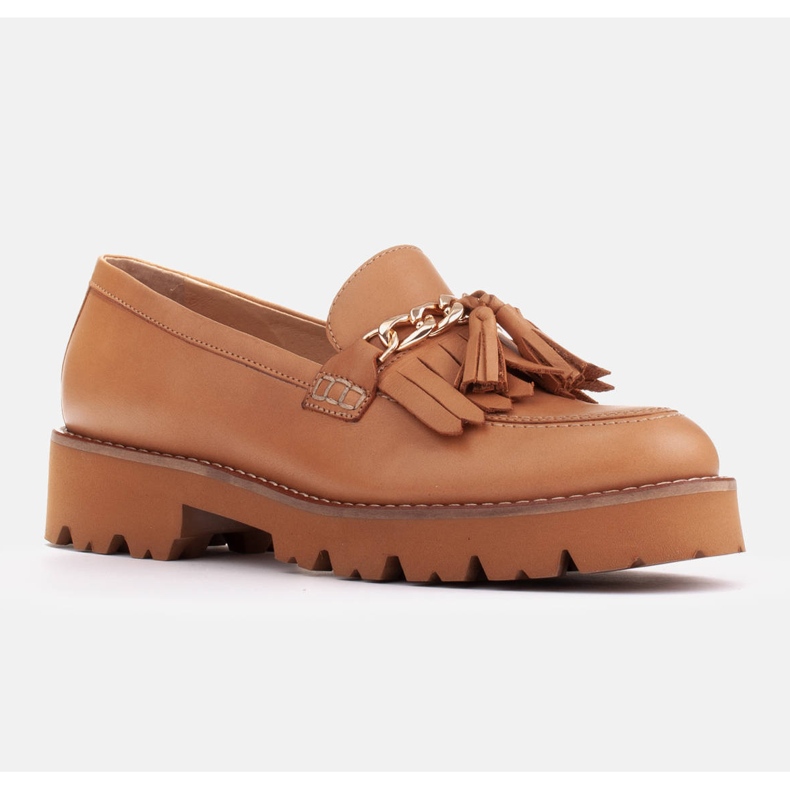 Marco Shoes Loafer mit goldener Kette auf leichter Sohle beige 1