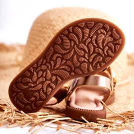 FR1 Kindersandalen mit goldenem Layra-Klettverschluss 3