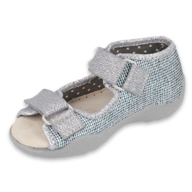 Befado gelb Kinderschuhe 342P023 blau silber- grau 1