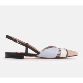 Marco Shoes Bunte Sandalen mit transparentem Material beige schwarz blau 1