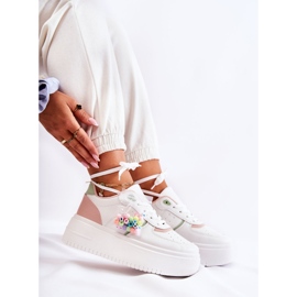 PS1 Gebundene Sportschuhe für Damen Sneakers Weiß-Rosa Manila 2