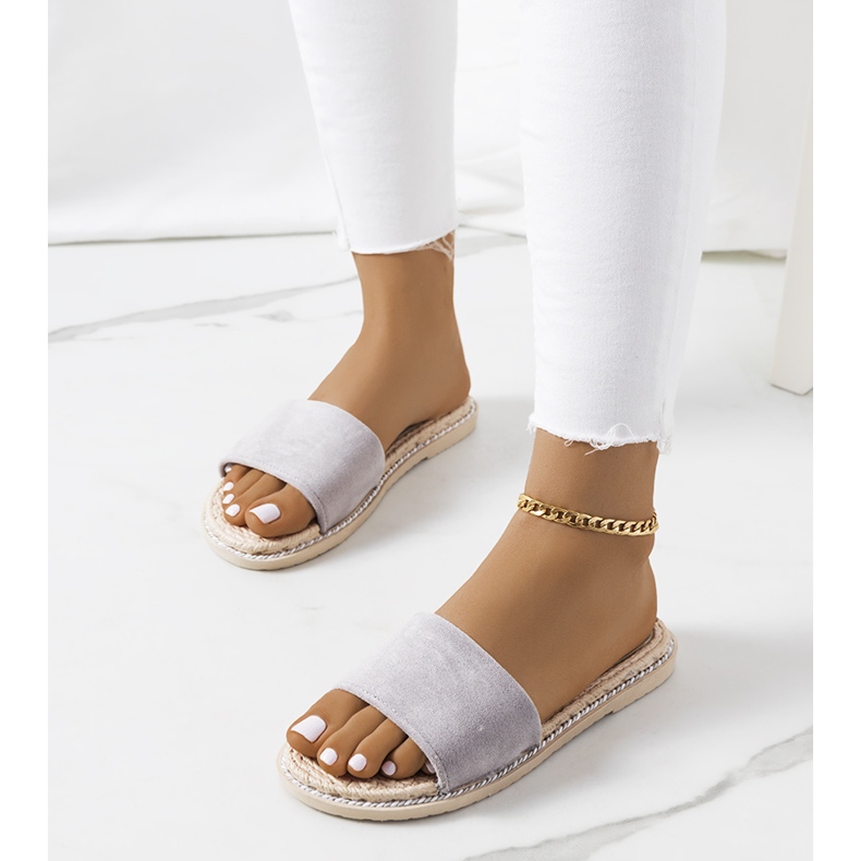 Graue Staton-Hausschuhe für Damen 1