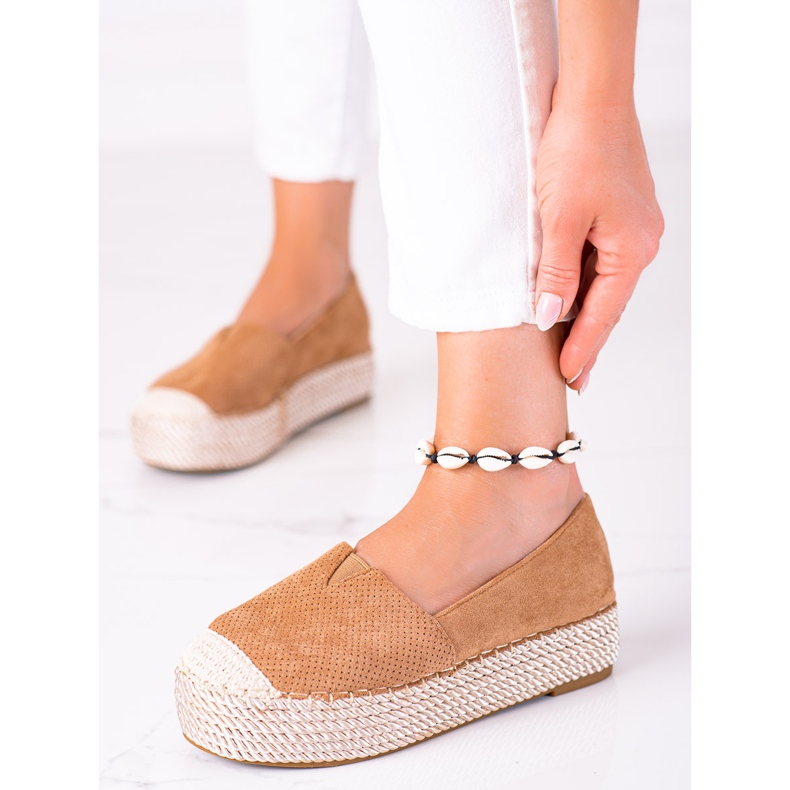 SHELOVET Espadrilles aus Wildleder braun 1