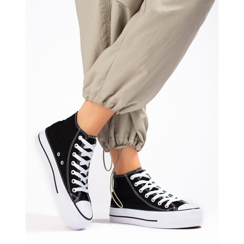 SHELOVET Hohe Sneakers auf der Plattform schwarz 1