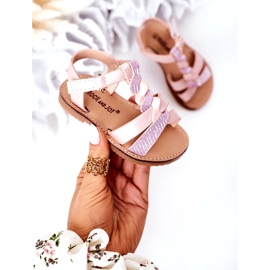 Rosa Kindersandalen mit Glitzer 5