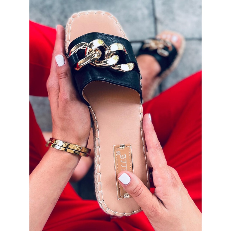 Espadrilles mit Doria Black Kette schwarz 1