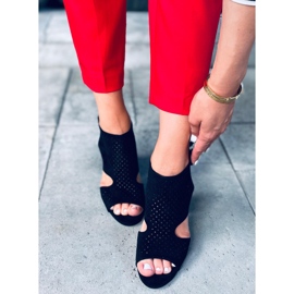 Guala Schwarze hochhackige durchbrochene Sandalen 2