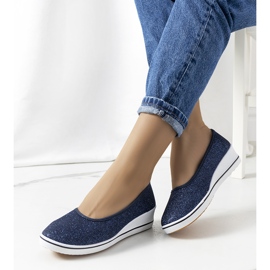 Marineblaue Turnschuhe mit Keilabsatz Friis 1