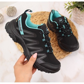 Damen Trekkingschuhe wasserdicht schwarz und mint American Club 2