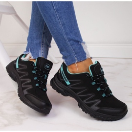 Damen Trekkingschuhe wasserdicht schwarz und mint American Club 1