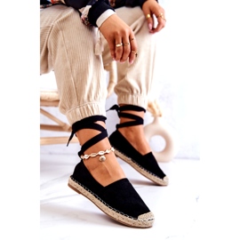 FB1 Ismanne schwarze Wildleder Espadrilles gebunden 4