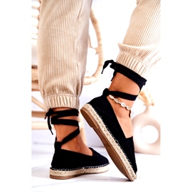 FB1 Ismanne schwarze Wildleder Espadrilles gebunden 5