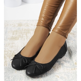 Mattschwarze Ballerinas mit Morgana-Schleife 1
