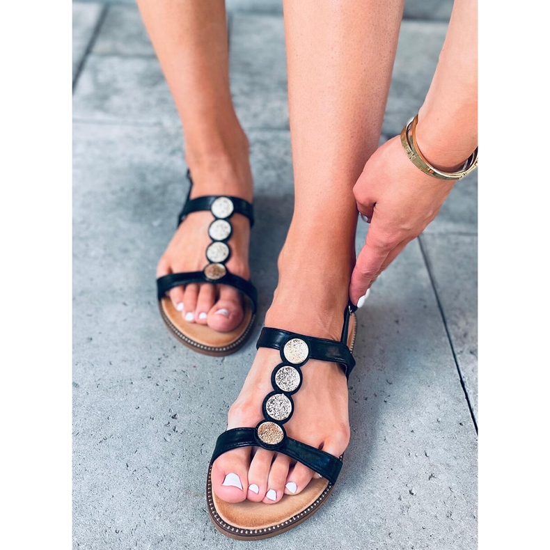 Cosme Schwarze Damensandalen 1