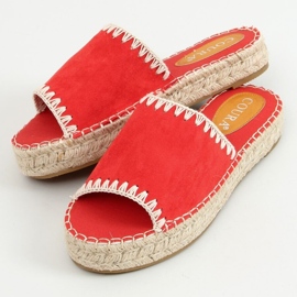 Leven Red Damen Espadrilles Hausschuhe rot 1