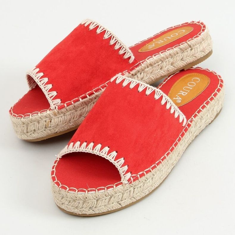 Leven Red Damen Espadrilles Hausschuhe rot 1