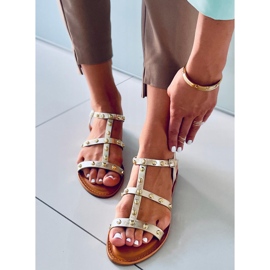 Sandalen mit Nieten in Neha Gold golden 1