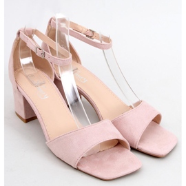 Damen-Sandalen mit hohem Absatz, Veloursleder Silence Nude rosa 1