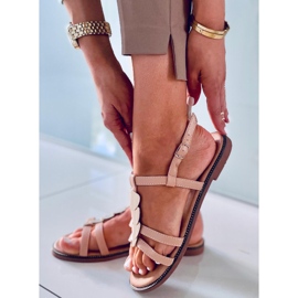 Hermine Nude Damensandalen beige golden 2