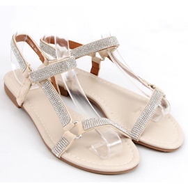 Azza Beige Damensandalen silber- 2