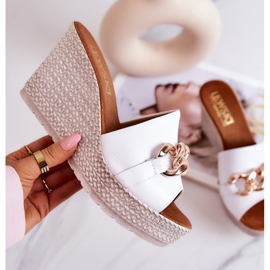 Lewski Shoes Keilhausschuhe aus Leder Lewski 3062 Weiß 4